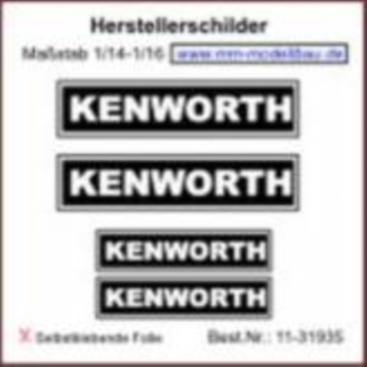 Herstellerschilder, Kenworth, 4 Stück Chrom