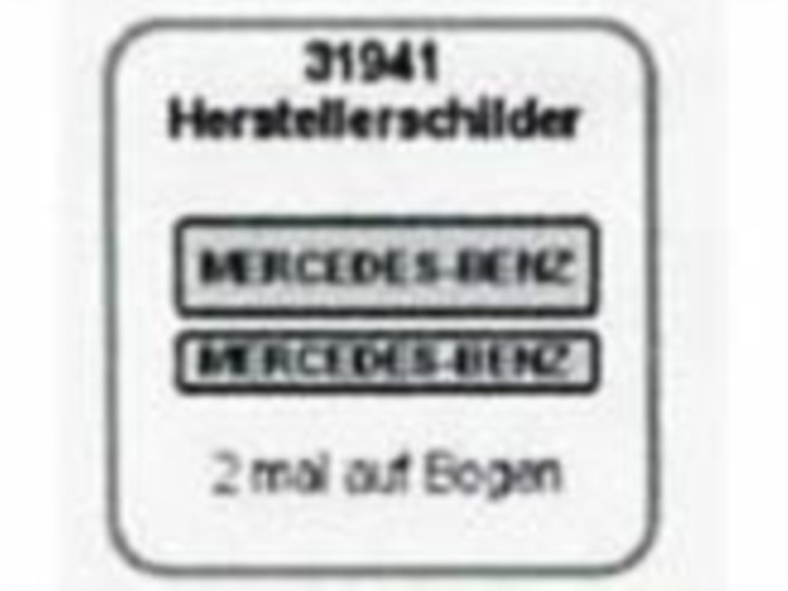 Herstellerschilder, Mercedes-Benz, 4 St. grau