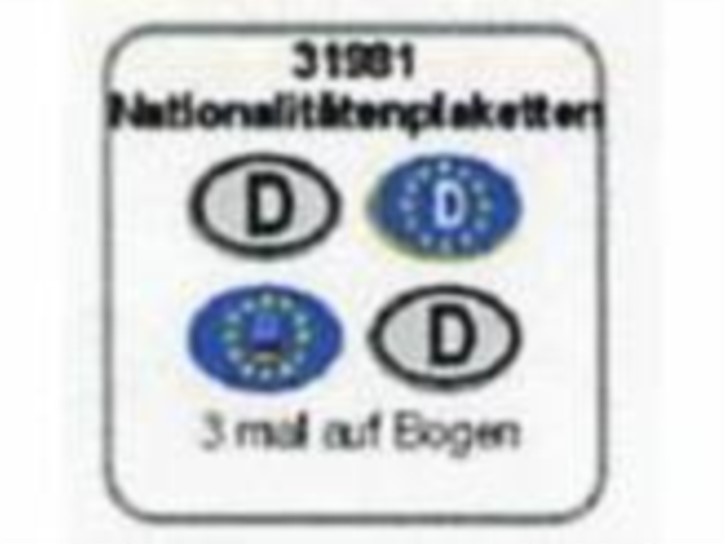 Nationalitätenplaketten D 6 Stück