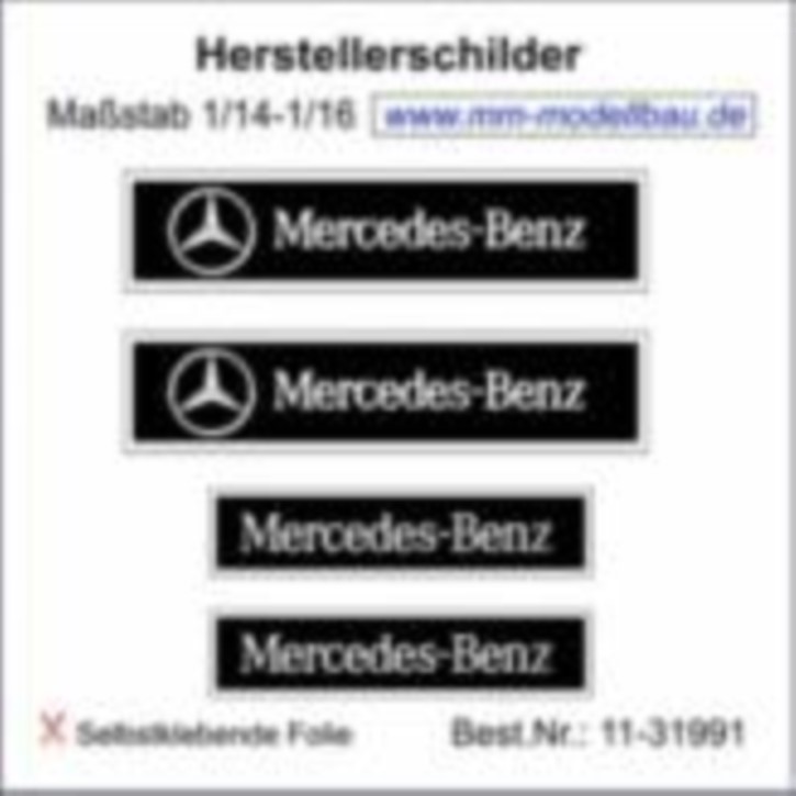 Herstellerschilder, Mercedes-Benz, 4 St. chrom