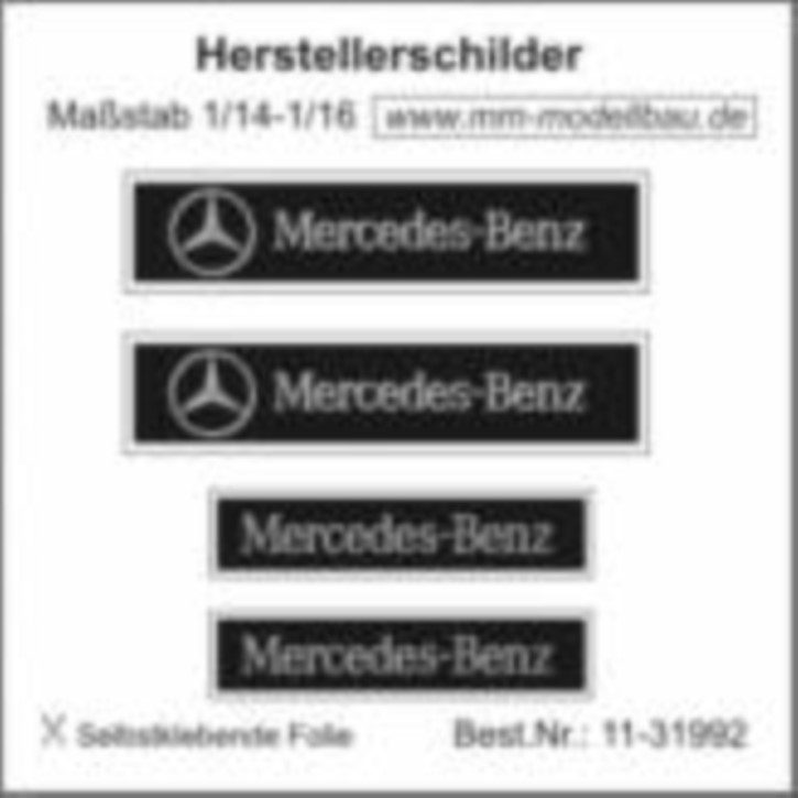 Herstellerschilder, Mercedes-Benz, 4 St. chrom