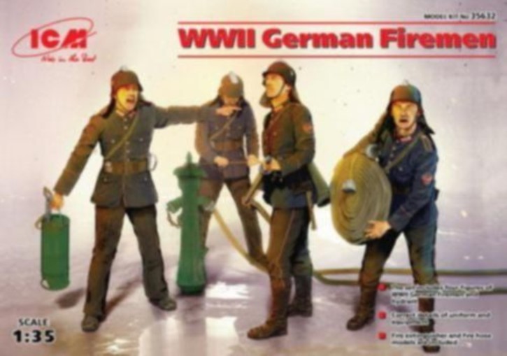 dt. Feuerwehrmänner WWII 4 Figuren