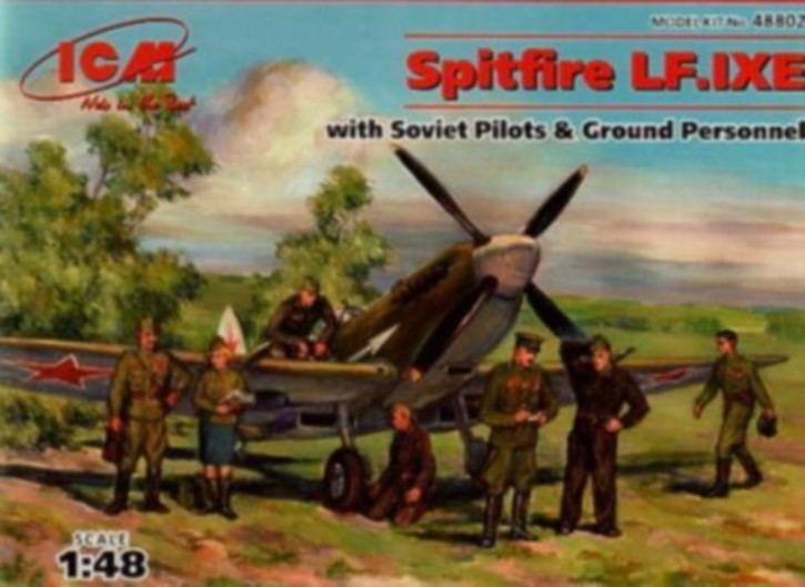 Spitfire LF.IX E mit Piloten und Personal