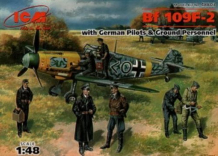Bf109F-2 mit Piloten und Personal