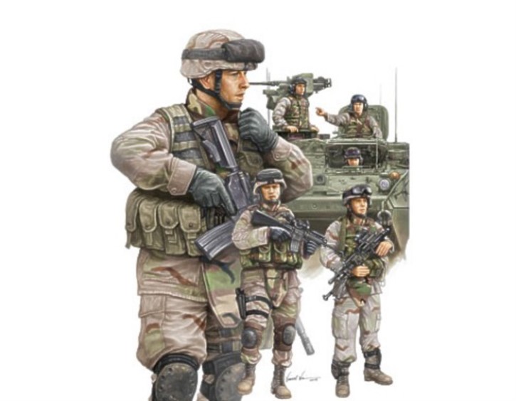 modern US Army Armor Crewman & Infantry