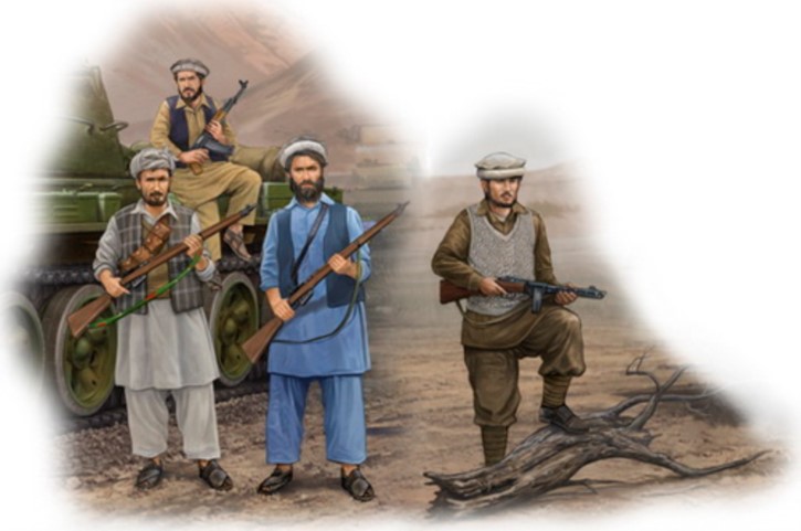 Afghanische Rebellen, 4 Figuren, 12 Waffen