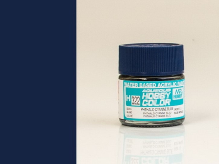 H322-phtalo cyanid blue, seidenmatt, Acryl, 10 ml