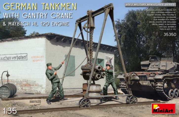 germ. Tankmen with Gantry Crane & Maybach HL 120 E