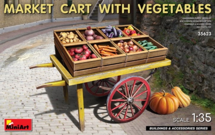 Marktkarre mit Gemüse
