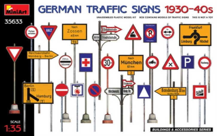 germ. Traffic Signs, 1930-40s, dt. Verkehrsschilde