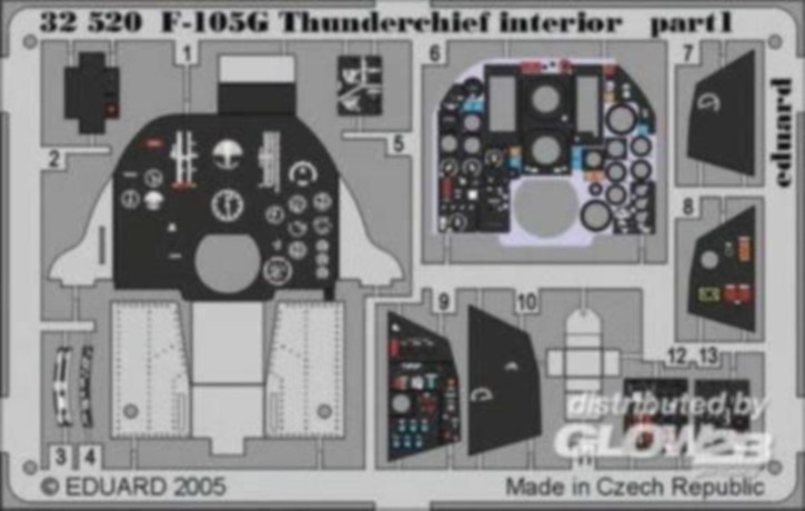 F-105G interior, Color-Fotoätzteile (TRU)