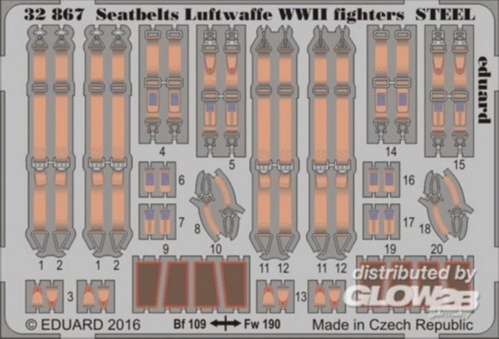 WWII Gurte Luftwaffe Stahl, Fotoätzteile