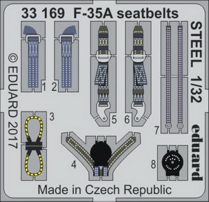 F-35A seatbelts STEEL, Fotoätzteile (ITA)